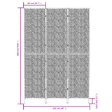 Room Divider 3-Panel Brown 122x180 cm Water Hyacinth