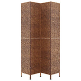 Room Divider 4-Panel Brown 163x180 cm Water Hyacinth - Top-Down View