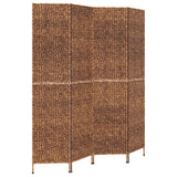 Room Divider 4-Panel Brown 163x180 cm Water Hyacinth - Rear View