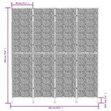 Room Divider 4-Panel Brown 163x180 cm Water Hyacinth - Extra Image