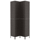 Room Divider 4-Panel Black 163x180 cm Water Hyacinth