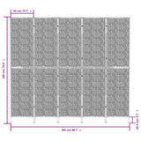 Room Divider 5-Panel Brown 205x180 cm Water Hyacinth