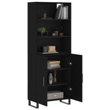 Highboard Black 69.5x34x180 cm Engineered Wood