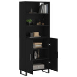 Highboard Black 69.5x34x180 cm Engineered Wood - Side View