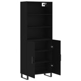 Highboard Black 69.5x34x180 cm Engineered Wood