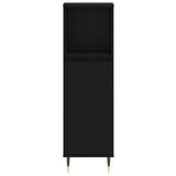 3 Piece Bathroom Furniture Set Black Engineered Wood - Low Angle