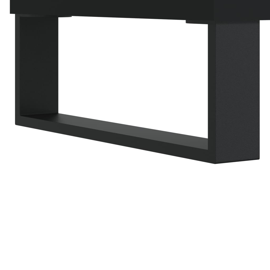 3 Piece Bathroom Furniture Set Black Engineered Wood