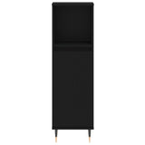 3 Piece Bathroom Furniture Set Black Engineered Wood - Low Angle