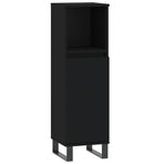 3 Piece Bathroom Furniture Set Black Engineered Wood, image 5