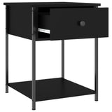 Bedside Table Black 44x45x58 cm Engineered Wood - 45-Degree Angle