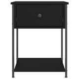 Bedside Table Black 44x45x58 cm Engineered Wood
