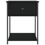 Bedside Table Black 44x45x58 cm Engineered Wood