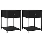 Bedside Tables 2 pcs Black 44x45x58 cm Engineered Wood