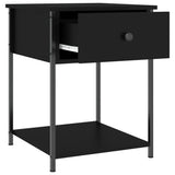 Bedside Tables 2 pcs Black 44x45x58 cm Engineered Wood - Rear View