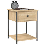 Bedside Table Sonoma Oak 44x45x58 cm Engineered Wood - Side View