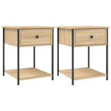 Bedside Tables 2 pcs Sonoma Oak 44x45x58 cm Engineered Wood - Front View
