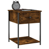 Bedside Table Smoked Oak 44x45x58 cm Engineered Wood - Side View