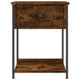 Bedside Table Smoked Oak 44x45x58 cm Engineered Wood - Rear View