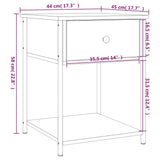 Bedside Table Smoked Oak 44x45x58 cm Engineered Wood - Extra Image