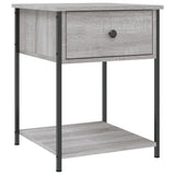 Bedside Table Grey Sonoma 44x45x58 cm Engineered Wood - Front View