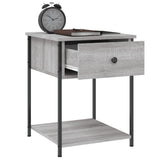 Bedside Table Grey Sonoma 44x45x58 cm Engineered Wood - Top-Down View