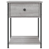 Bedside Table Grey Sonoma 44x45x58 cm Engineered Wood - Rear View