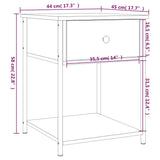 Bedside Table Grey Sonoma 44x45x58 cm Engineered Wood