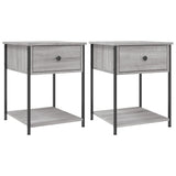 Bedside Tables 2 pcs Grey Sonoma 44x45x58 cm Engineered Wood - Front View