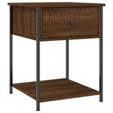 Bedside Table Brown Oak 44x45x58 cm Engineered Wood - Front View
