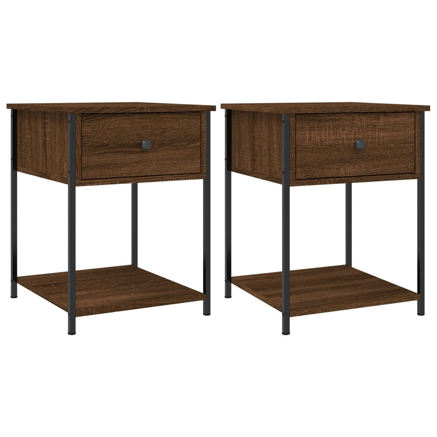 Bedside Tables 2 pcs Brown Oak 44x45x58 cm Engineered Wood