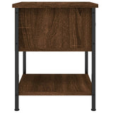 Bedside Table Brown Oak 34x35.5x45 cm Engineered Wood - Close-Up Angle