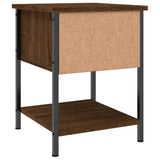 Bedside Table Brown Oak 34x35.5x45 cm Engineered Wood - Low Angle