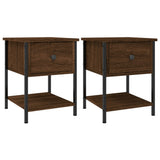 Bedside Tables 2 pcs Brown Oak 34x35.5x45 cm Engineered Wood - Front View