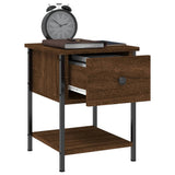 Bedside Tables 2 pcs Brown Oak 34x35.5x45 cm Engineered Wood - 45-Degree Angle