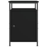 Bedside Cabinet Black 40x42x60 cm Engineered Wood - Rear View
