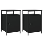Bedside Cabinets 2 pcs Black 40x42x60 cm Engineered Wood