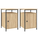 Bedside Cabinets 2 pcs Sonoma Oak 40x42x60 cm Engineered Wood - Front View