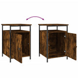 Bedside Cabinet Smoked Oak 40x42x60 cm Engineered Wood - Extra Image