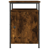 Bedside Cabinets 2 pcs Smoked Oak 40x42x60 cm Engineered Wood - Close-Up Angle