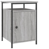 Bedside Cabinet Grey Sonoma 40x42x60 cm Engineered Wood - Front View