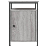 Bedside Cabinet Grey Sonoma 40x42x60 cm Engineered Wood - Rear View