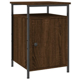 Bedside Cabinet Brown Oak 40x42x60 cm Engineered Wood - Front View