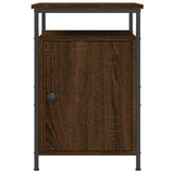 Bedside Cabinet Brown Oak 40x42x60 cm Engineered Wood - Rear View