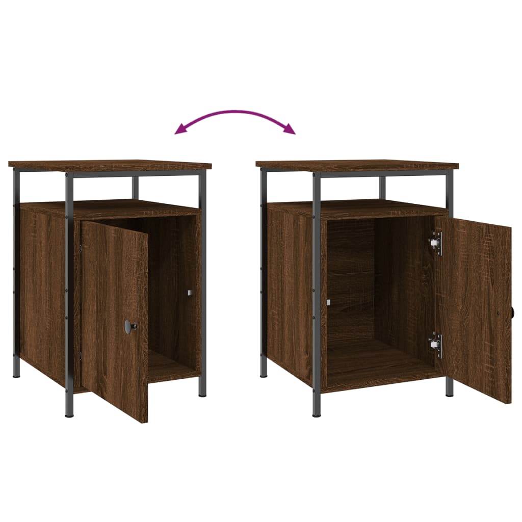 Bedside Cabinet Brown Oak 40x42x60 cm Engineered Wood