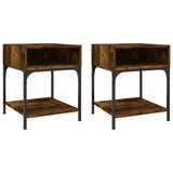 Bedside Tables 2 pcs Smoked Oak 40x41x50 cm Engineered Wood - Front View