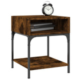 Bedside Tables 2 pcs Smoked Oak 40x41x50 cm Engineered Wood - Side View