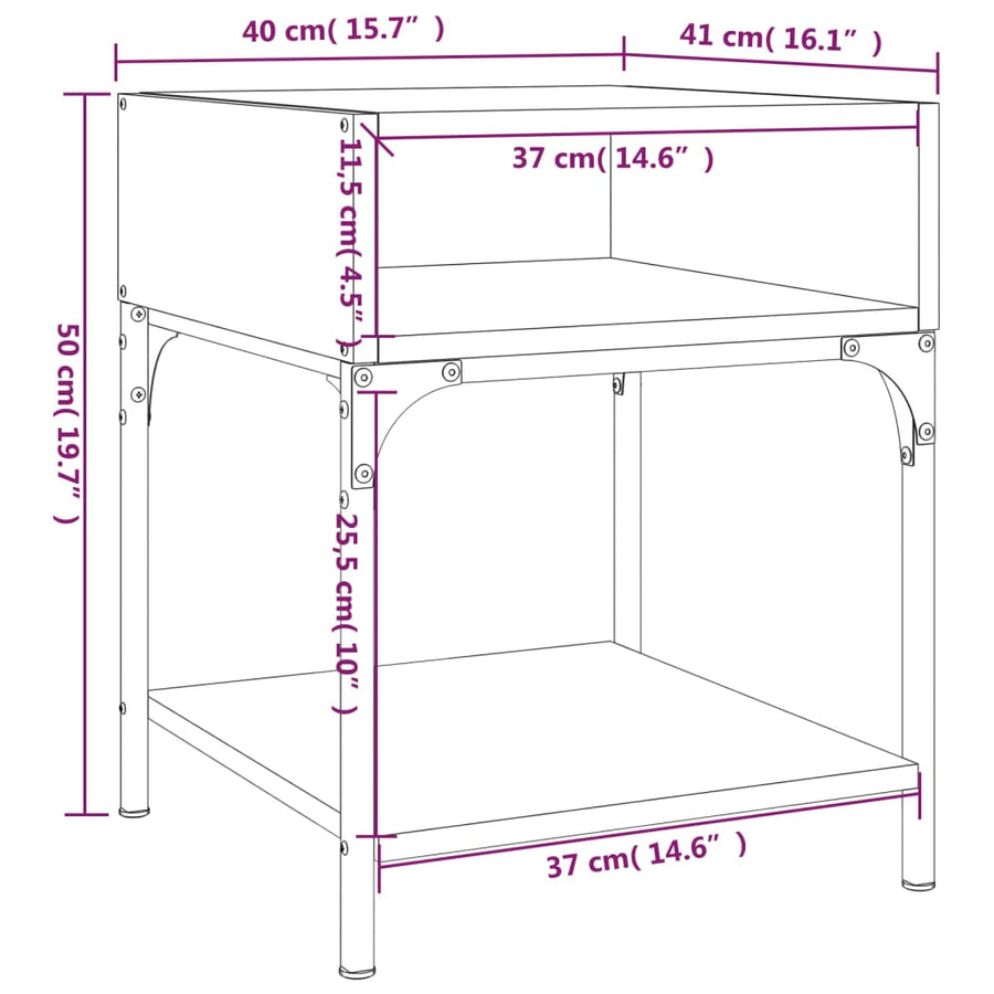 Bedside Tables 2 pcs Smoked Oak 40x41x50 cm Engineered Wood