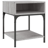 Bedside Table Grey Sonoma 40x41x50 cm Engineered Wood - Front View