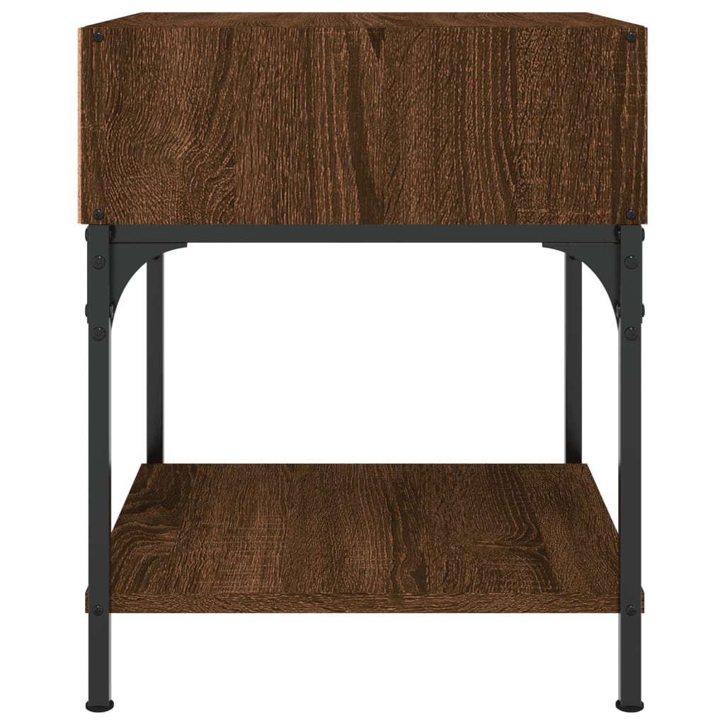 Bedside Table Brown Oak 40x41x50 cm Engineered Wood