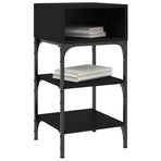 Bedside Table Black 35x34.5x70 cm Engineered Wood